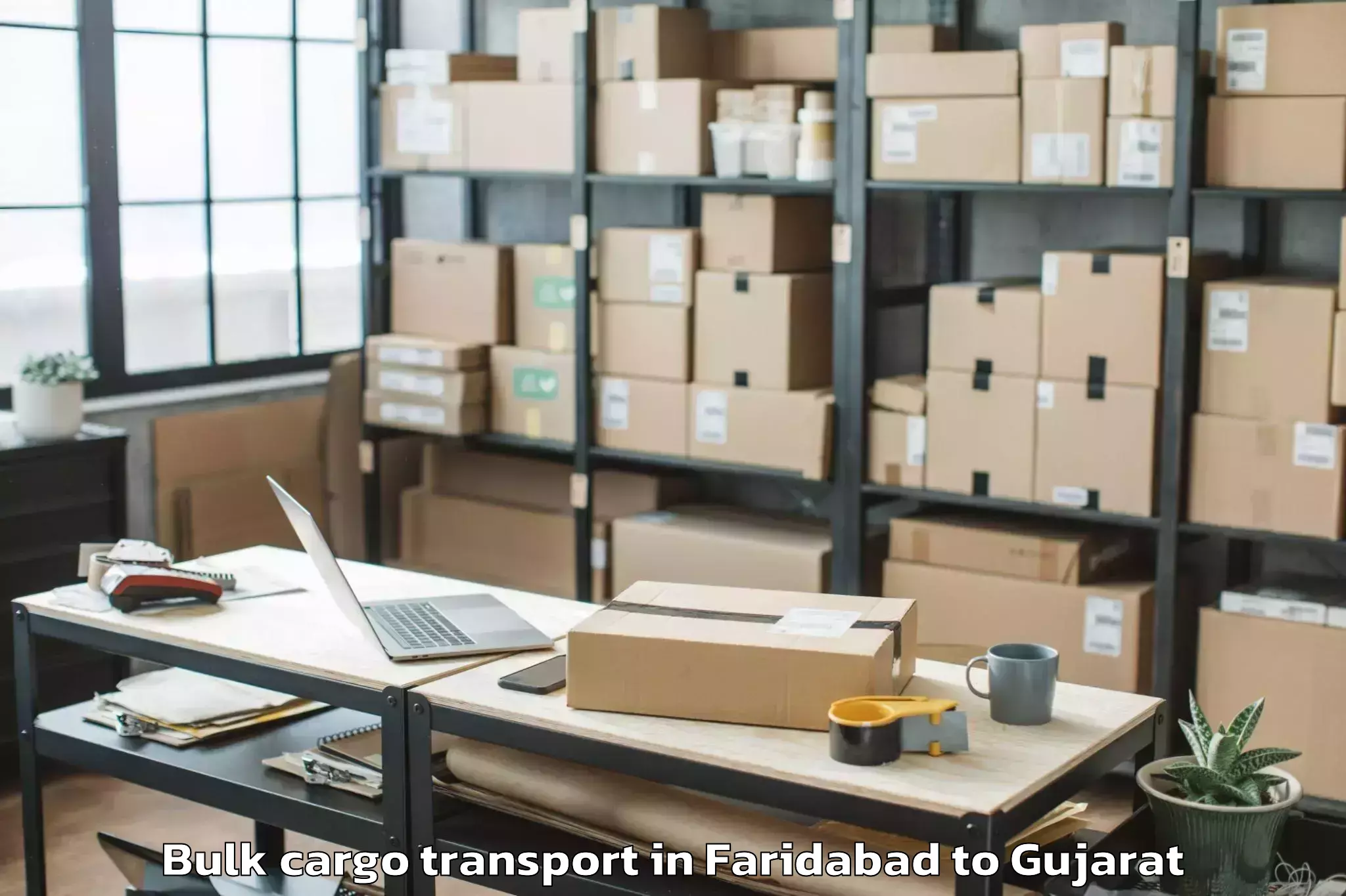 Book Faridabad to Keshod Airport Ixk Bulk Cargo Transport